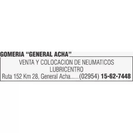 Logotipo Gomeria General Acha